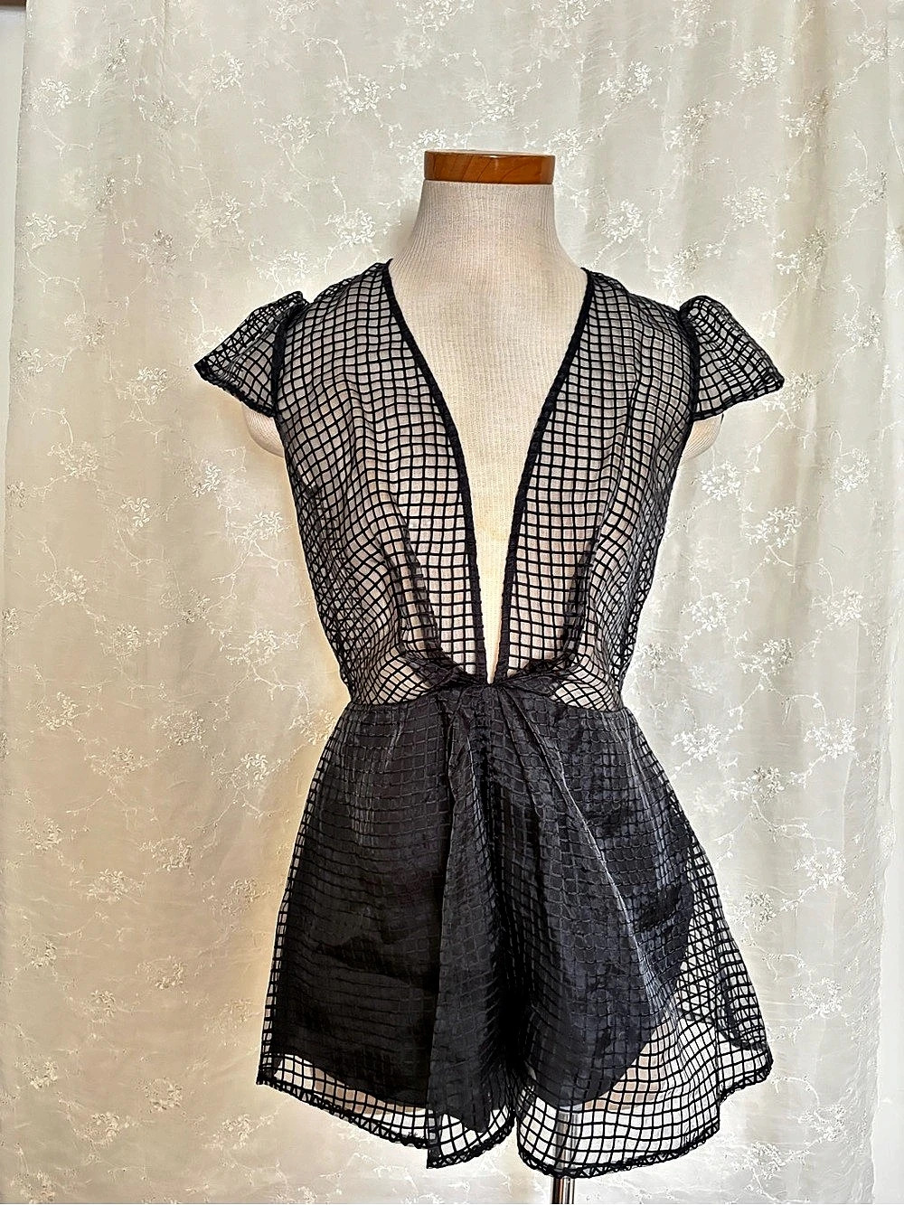 Cameo Black Mesh Romper Size Small Like New